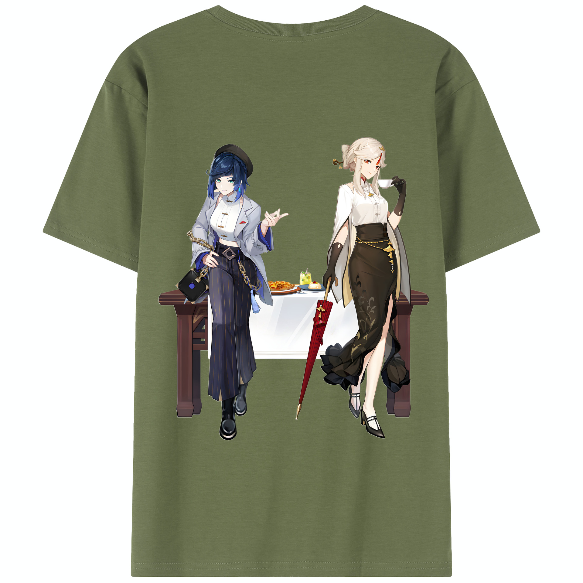 げんし神 夜兰 やらん genshin Yaran 綿100％半袖Tシャツ（背面プリント）